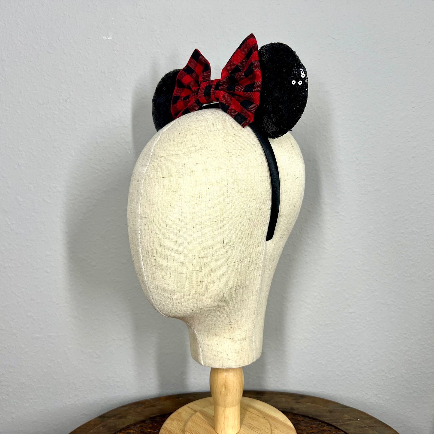 Christmas - Red & Black Buffalo Plaid Mouse Ears