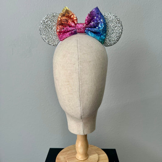 01 - Silver Geosphere Mouse Ears Headband
