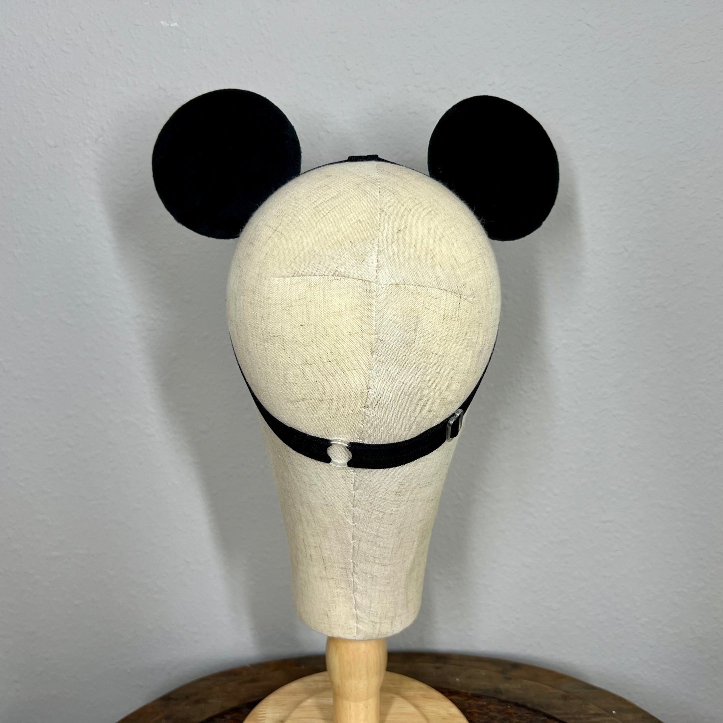Classic - Black Velvet Elastic Mouse Ears