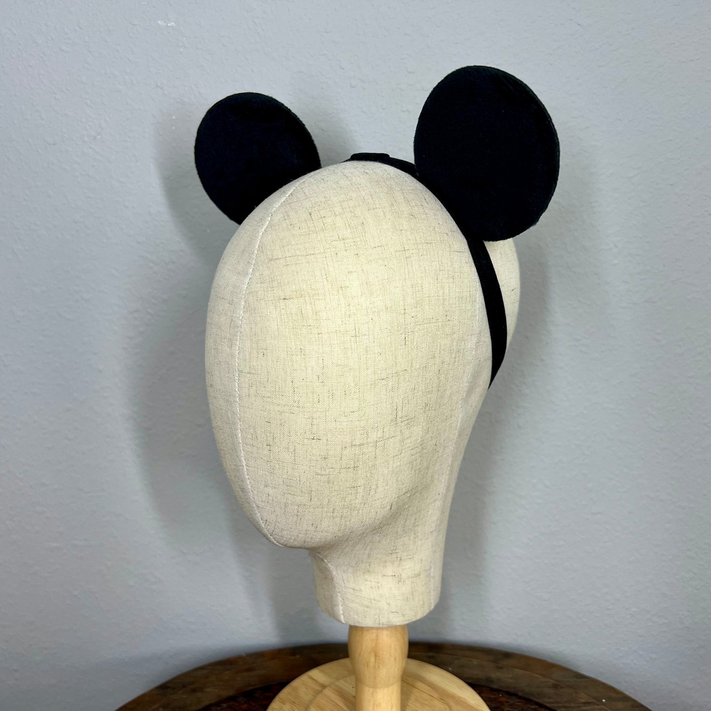 Classic - Black Velvet Elastic Mouse Ears