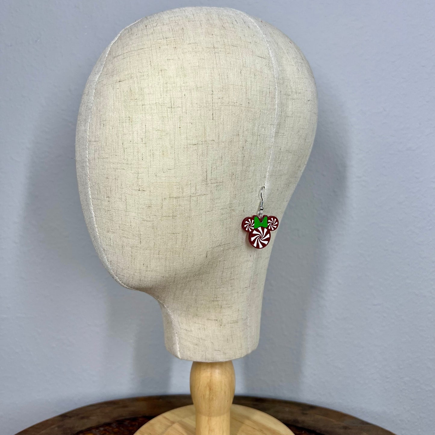 Earrings - Candy Cane Mouse Drop Earrings
