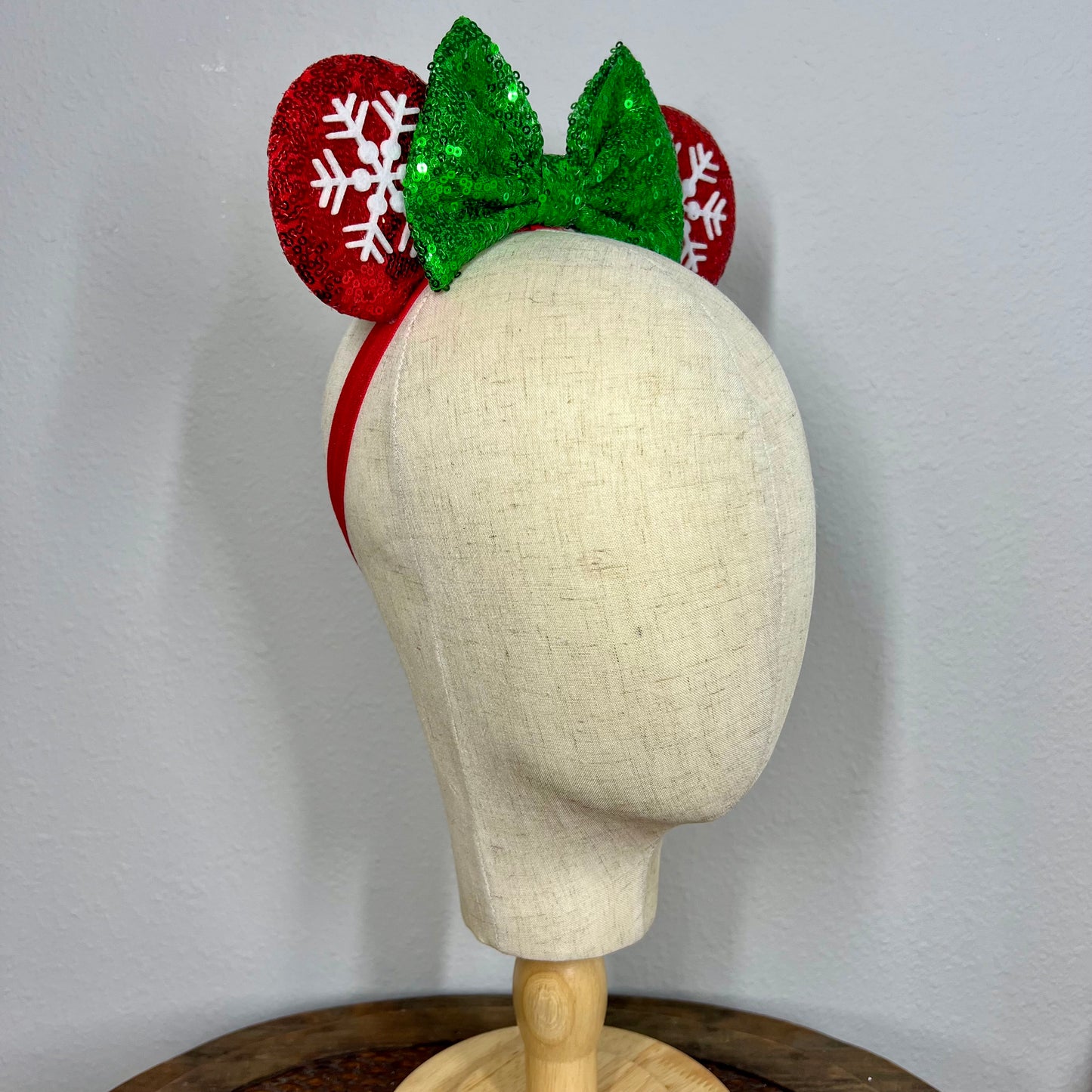 Christmas - Holly Berry Sparkle Elastic Mouse Ears