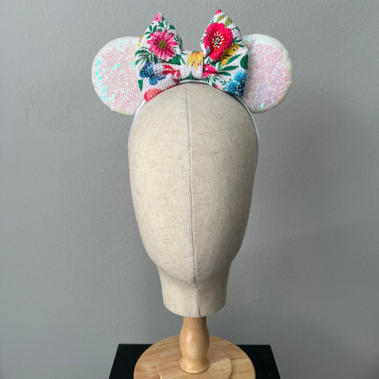 01 - Iridescent Garden Bow Mouse Ears Headband
