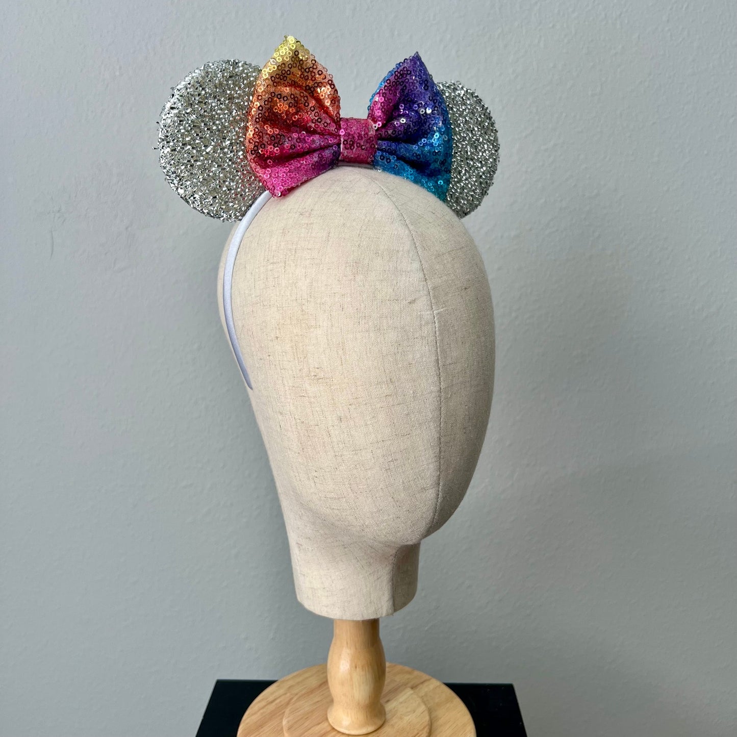 01 - Silver Geosphere Mouse Ears Headband