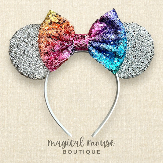 01 - Silver Geosphere Mouse Ears Headband