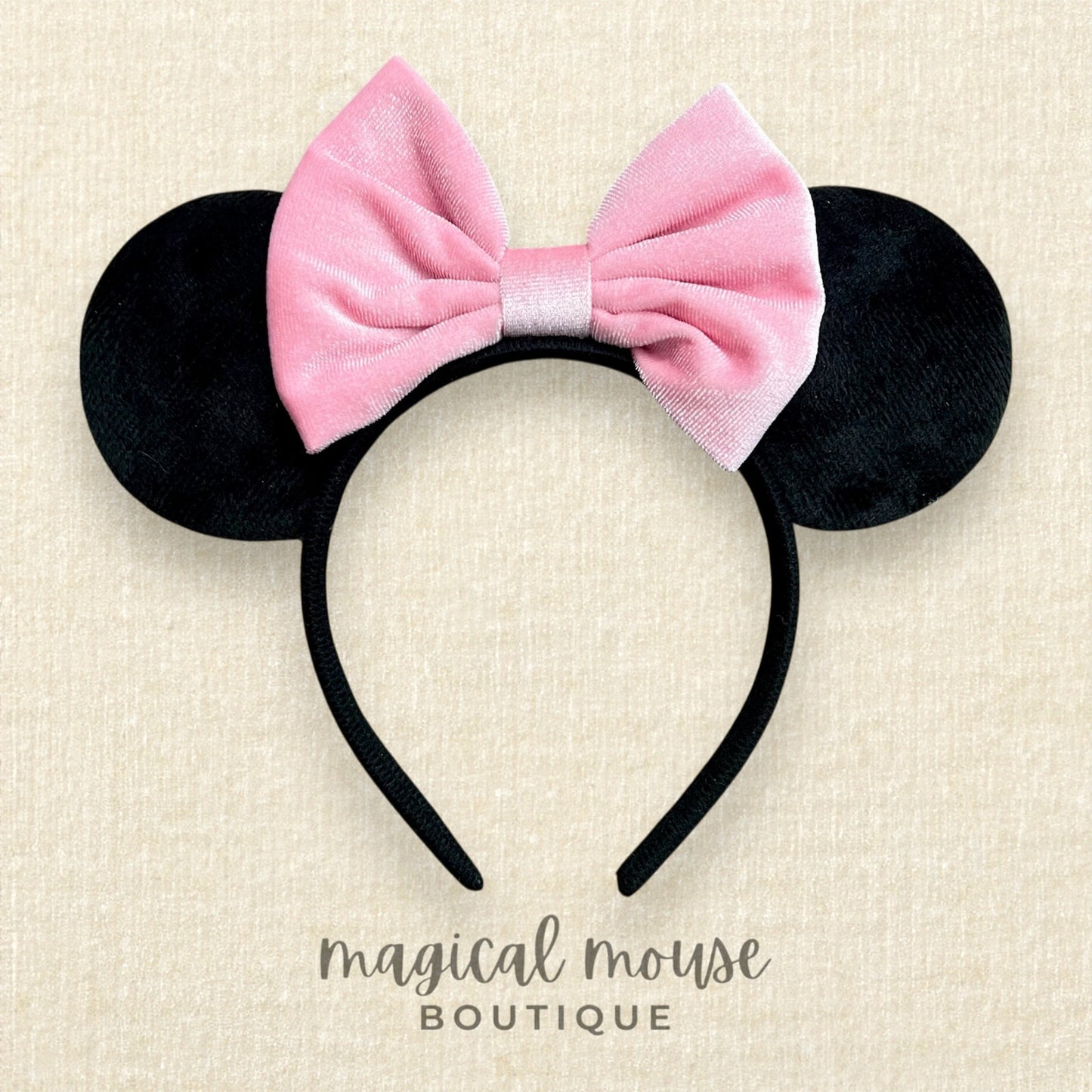 10 – Mommy & Me Mouse Ears Set – Black Pink Velvet