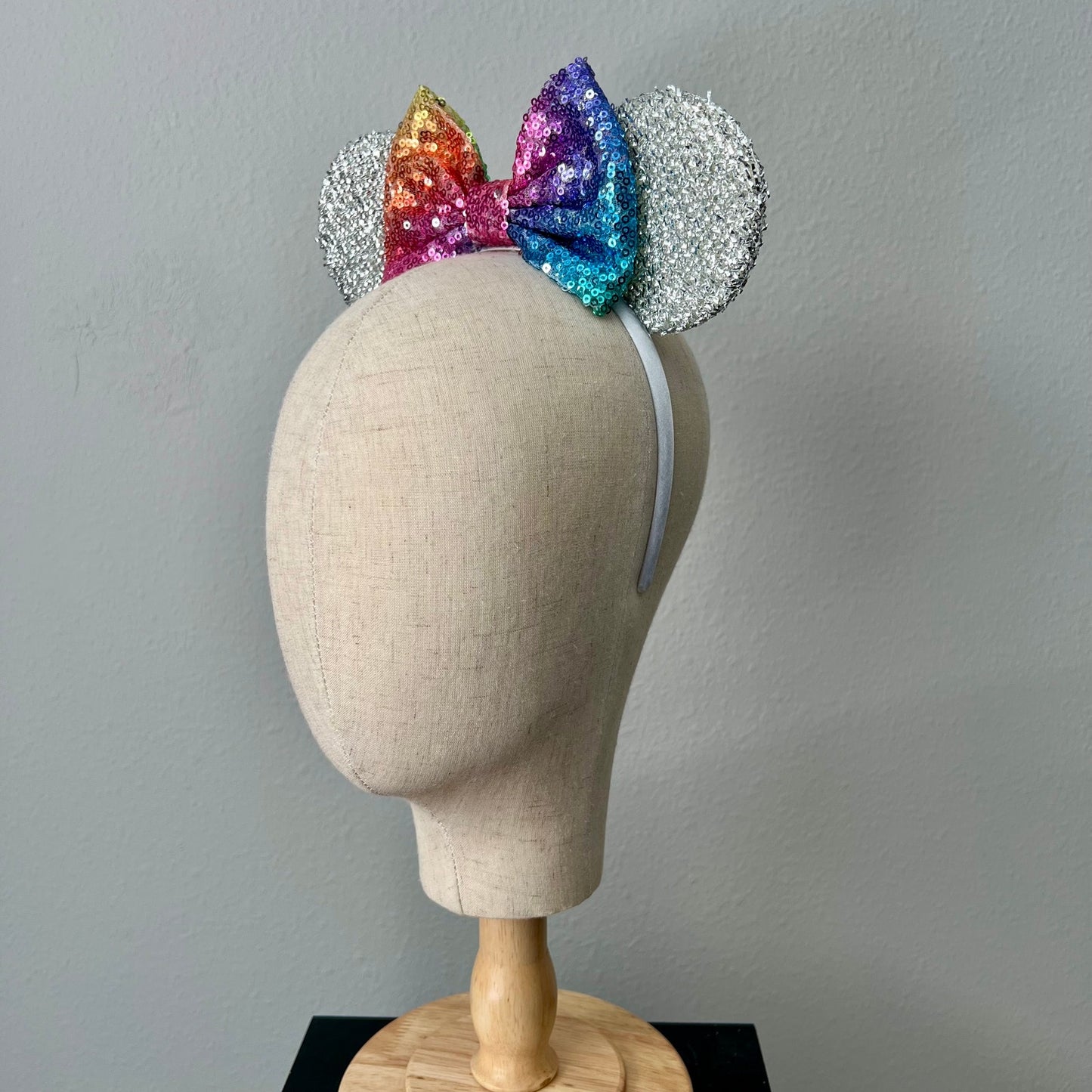 01 - Silver Geosphere Mouse Ears Headband