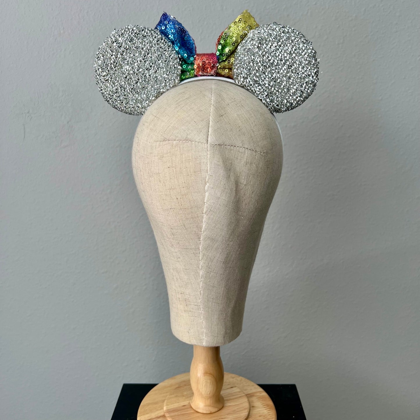 01 - Silver Geosphere Mouse Ears Headband