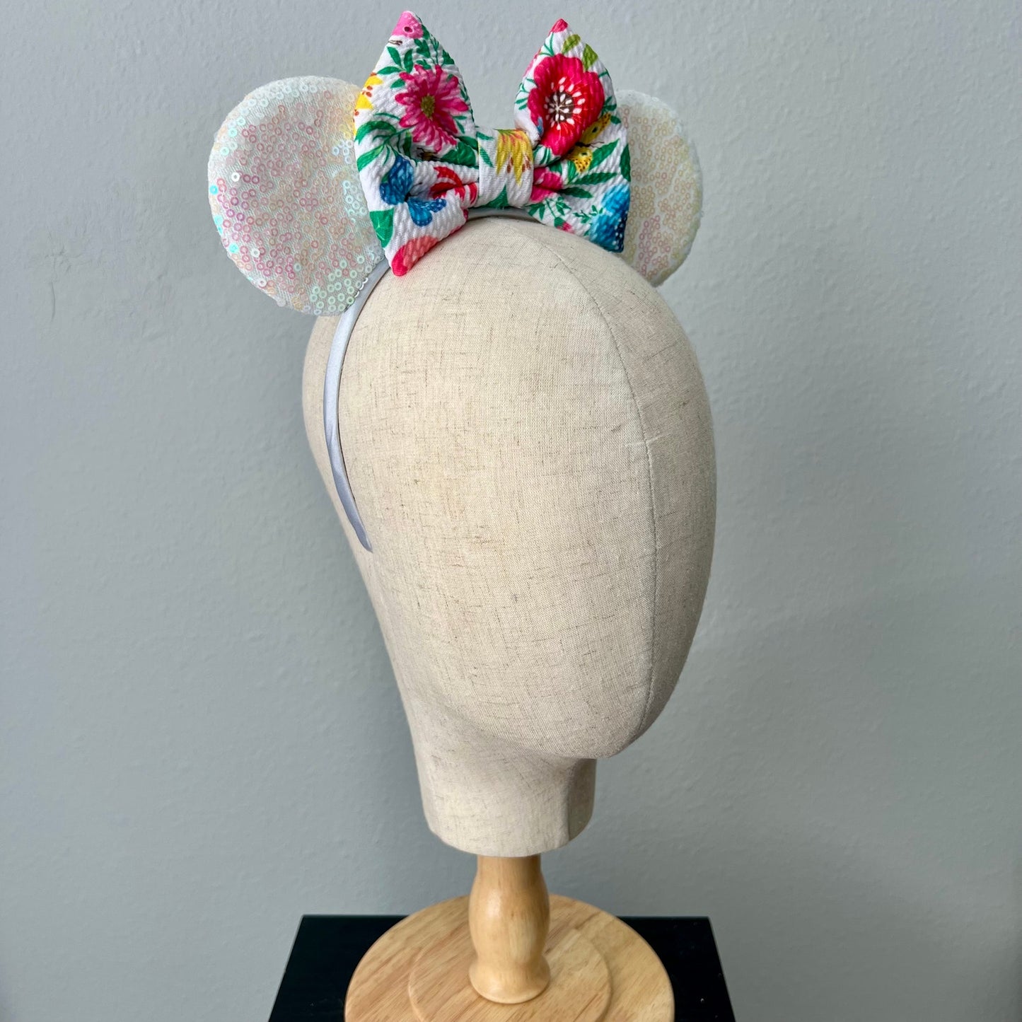 01 - Iridescent Garden Bow Mouse Ears Headband
