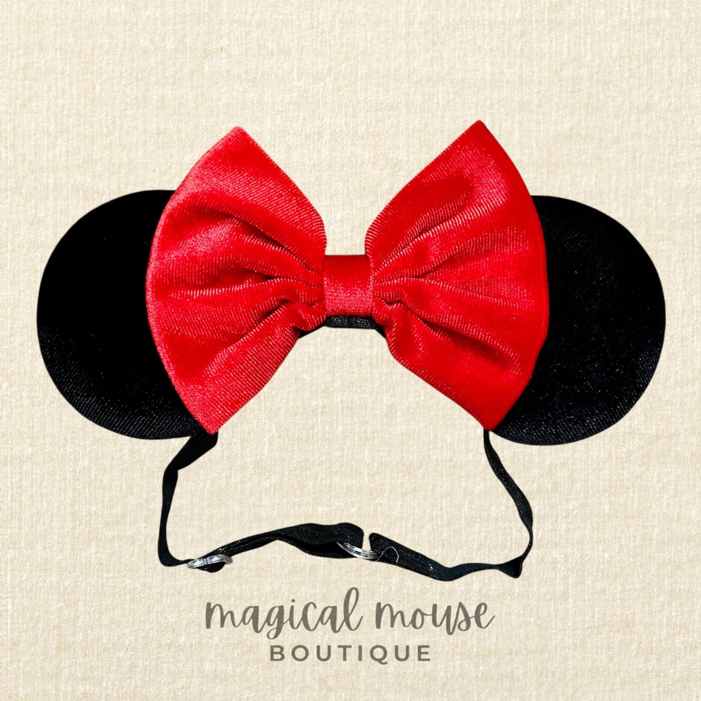10 – Mommy & Me Mouse Ears Set – Black Red Velvet