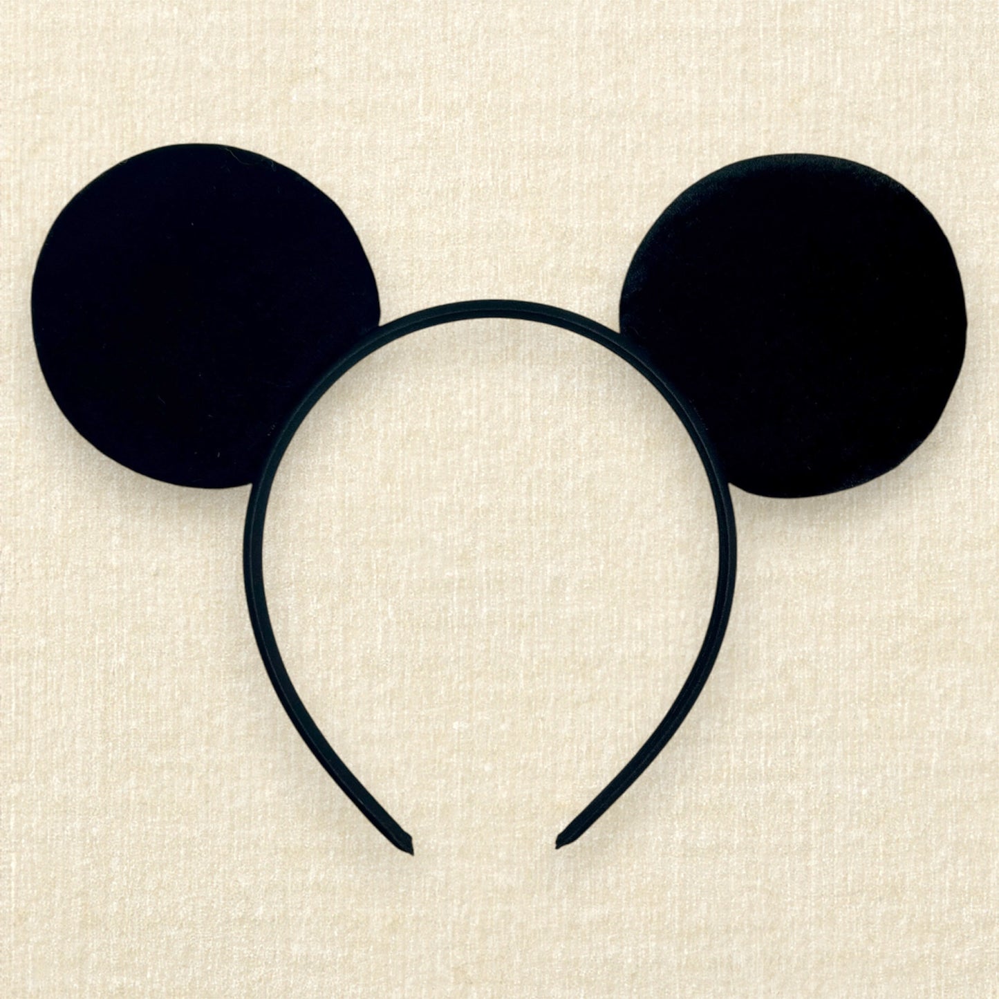 Black velvet bow-free mouse ears headband