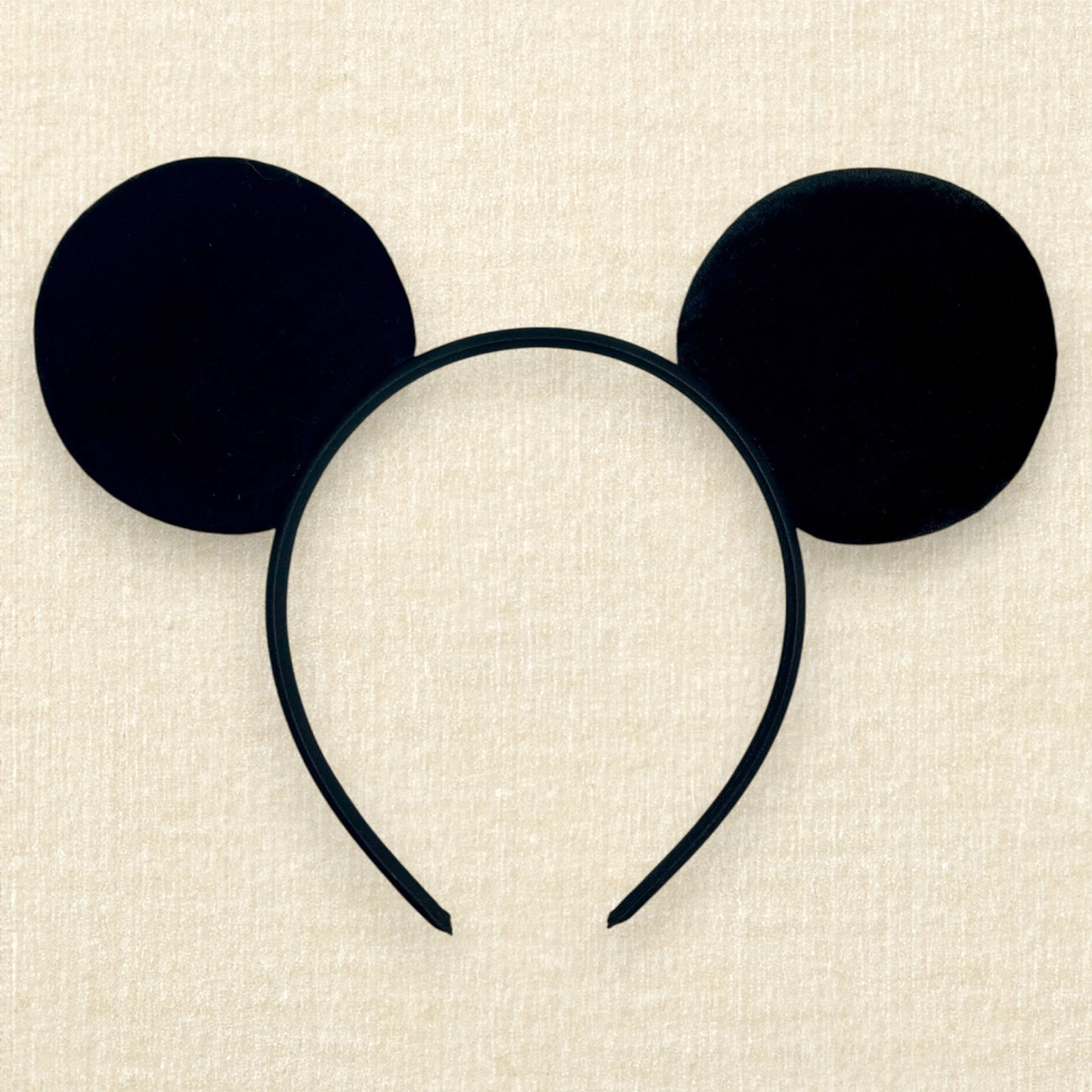 Black velvet bow-free mouse ears headband