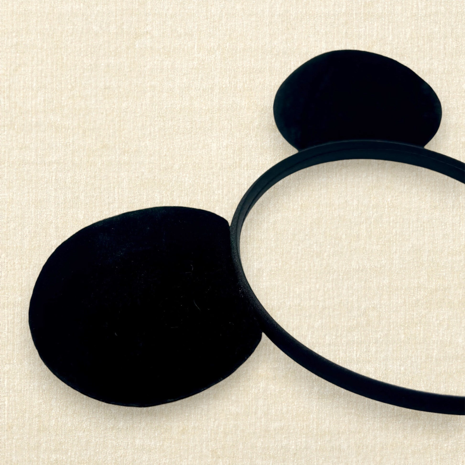 Black velvet bow-free mouse ears headband
