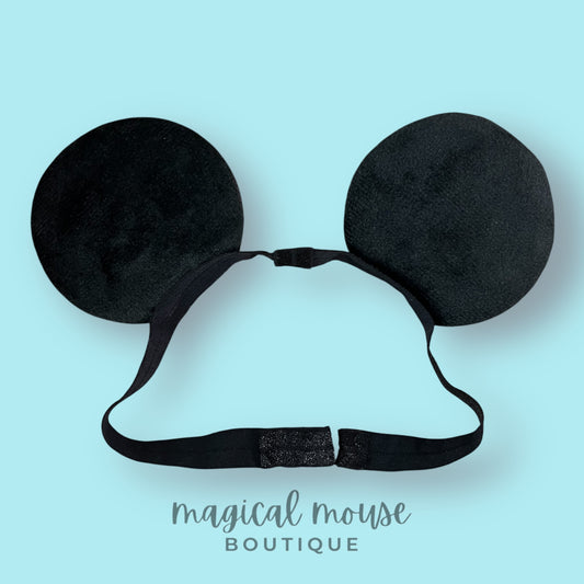 Classic - Black Velvet Elastic Mouse Ears