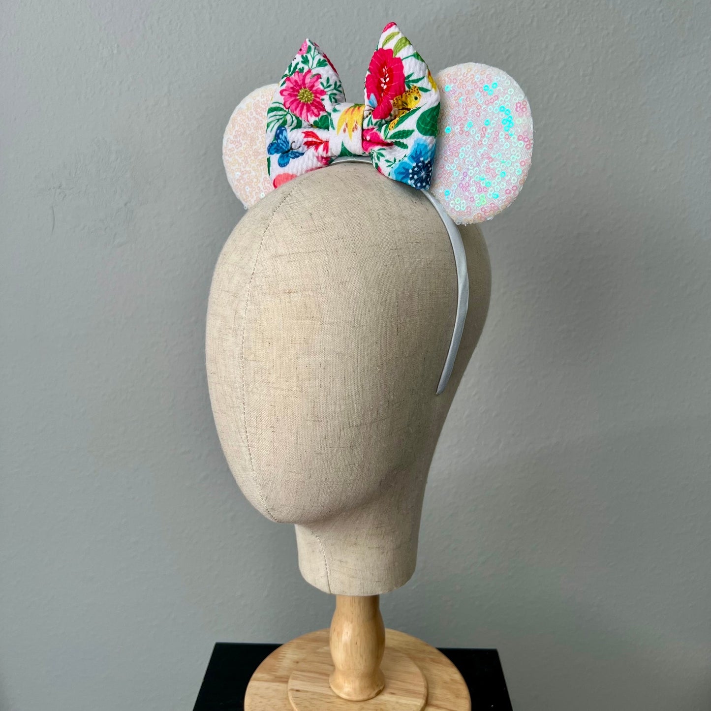 01 - Iridescent Garden Bow Mouse Ears Headband